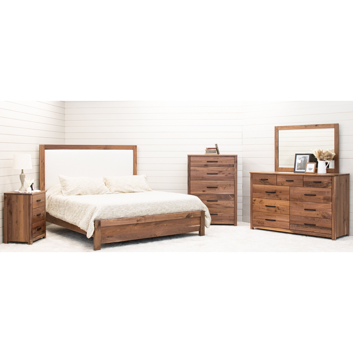 Hunters Amish Solid Wood Upholstered Headboard Only