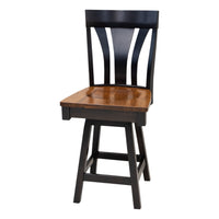 Hunter Black & Wood 24" Swivel Bar Stool | M-EB&RQSWO-GB
