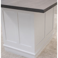 Amish IS-2071 Bridgeport White Painted Island with Rustic White Oak Top | TW&GB