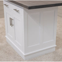 Amish IS-2071 Bridgeport White Painted Island with Rustic White Oak Top | TW&GB