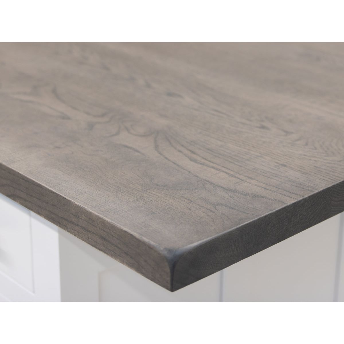 Amish IS-2071 Bridgeport White Painted Island with Rustic White Oak Top | TW&GB