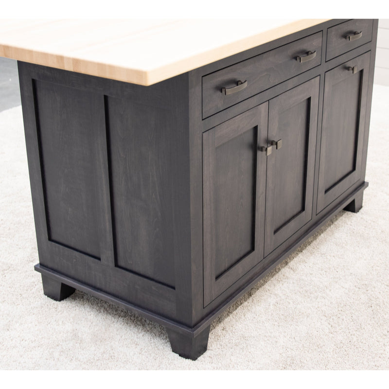 Amish IS-2076 Bridgeport Maple Wood Island with Butcher Block Top | GS&NAT