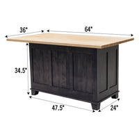 Amish IS-2076 Bridgeport Maple Wood Island with Butcher Block Top | GS&NAT