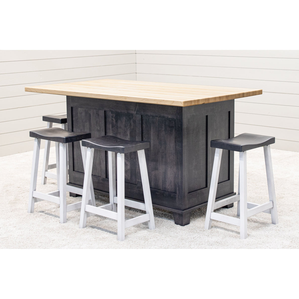 Amish IS-2076 Bridgeport Maple Wood Island with Butcher Block Top | GS&NAT