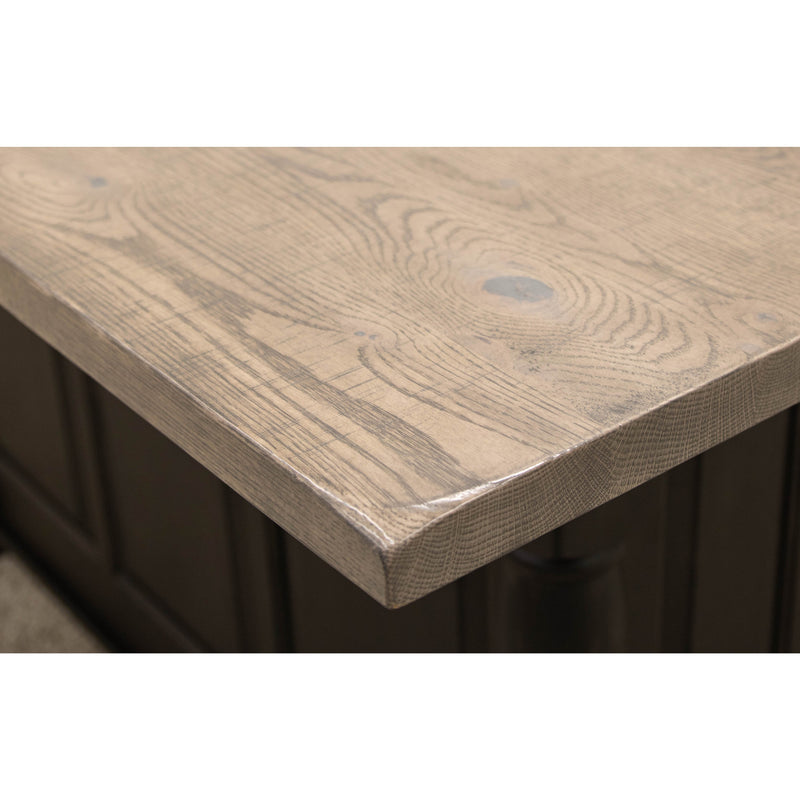 Amish IS-98 Turned Leg Maple Wood Island with Rustic White Oak Top | DK&GB