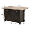 Amish IS-98 Turned Leg Maple Wood Island with Rustic White Oak Top | DK&GB