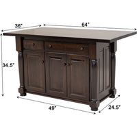 Amish IS-98 Turned Leg Maple Wood Island | RT