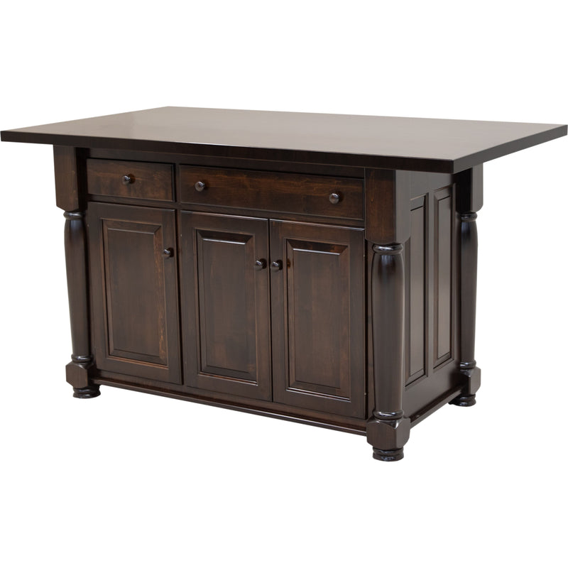 Amish IS-98 Turned Leg Maple Wood Island | RT