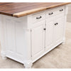 Amish IS-98 Turned Leg White Island Cabinet with Walnut Wood Top | DW&NAT