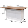 Amish IS-98 Turned Leg White Island Cabinet with Walnut Wood Top | DW&NAT