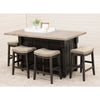 Amish IS-98 Turned Leg Maple Wood Island with Rustic White Oak Top | DK&GB
