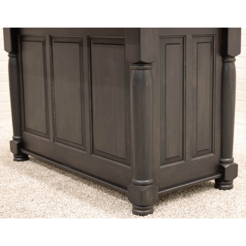 Amish IS-98 Turned Leg Maple Wood Island with Rustic White Oak Top | DK&GB