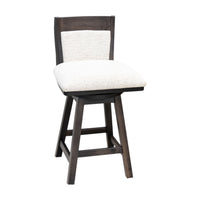 Johnstown 24" Maple Wood Swivel Bar Stool with Fabric Seat | DK