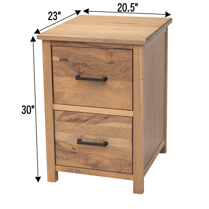 Jamestown Hickory Wood 2-Drawer File Cabinet | WB