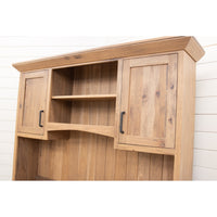 Jamestown Hickory Wood Flat Wall Desk with Hutch Top | WB