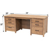 Jamestown Hickory Wood Adjustable Standing Executive Desk with Drawers | WB