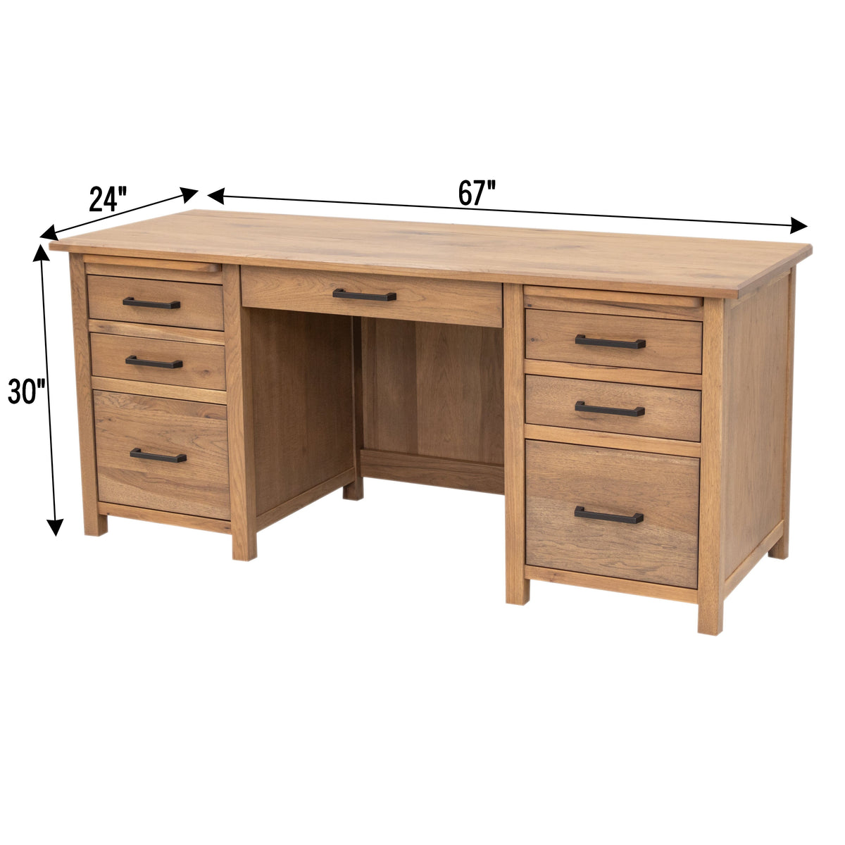 Jamestown Hickory Wood Flat Wall Desk | WB