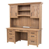 Jamestown Hickory Wood Flat Wall Desk with Hutch Top | WB
