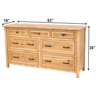 Jamestown Amish 7-Drawer Low Dresser