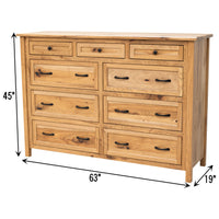 Jamestown Amish 9-Drawer Tall Dresser