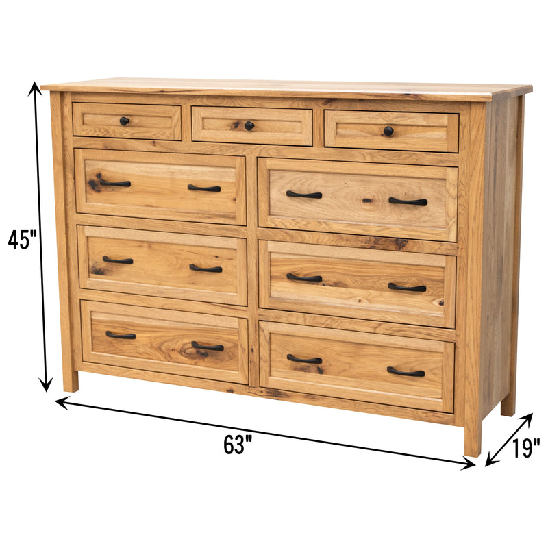 Jamestown Amish 9-Drawer Tall Dresser