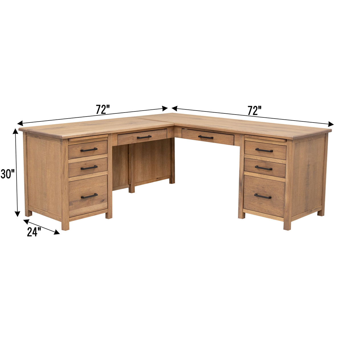 Jamestown Hickory Wood L Desk | WB