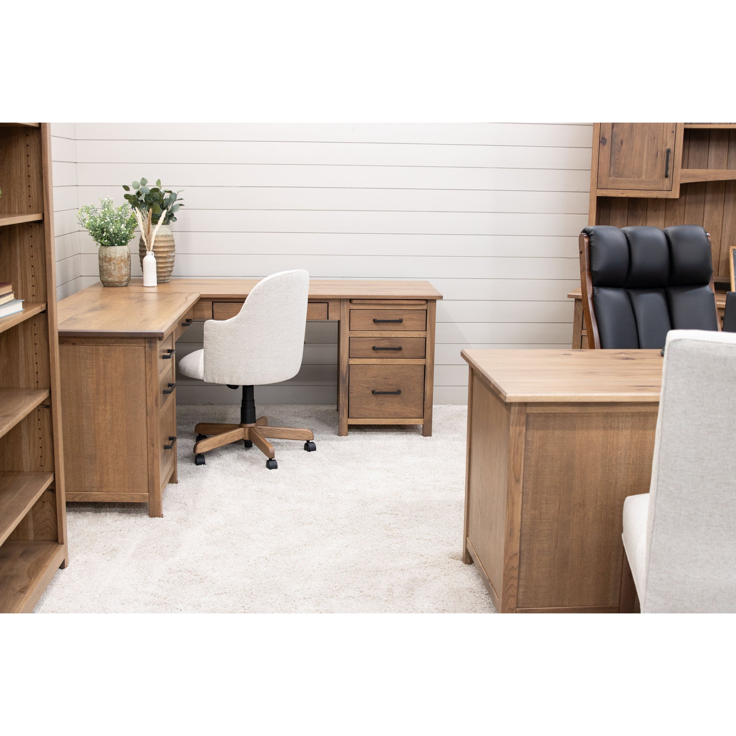 Jamestown Hickory Wood L Desk | WB
