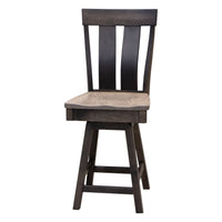 Kirtland 24" Black & Wood Swivel Bar Stool | M-DK&RWO-GRB