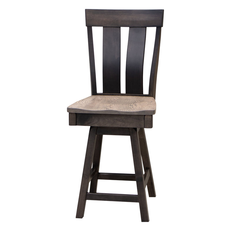 Kirtland 24" Black & Wood Swivel Bar Stool | M-DK&RWO-GRB