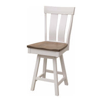Kirtland 24" White & Wood Swivel Bar Stool | M-DW&DCD