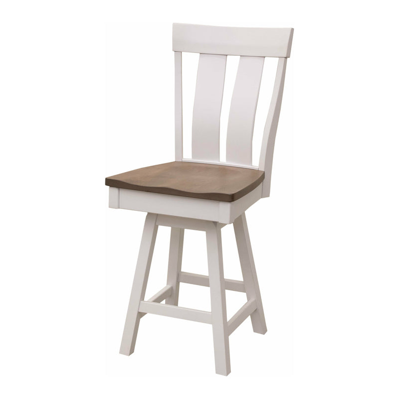 Kirtland 24" White & Wood Swivel Bar Stool | M-DW&DCD