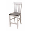 Kirtland 24" White & Wood Stationary Bar Stool | M-AV&GS