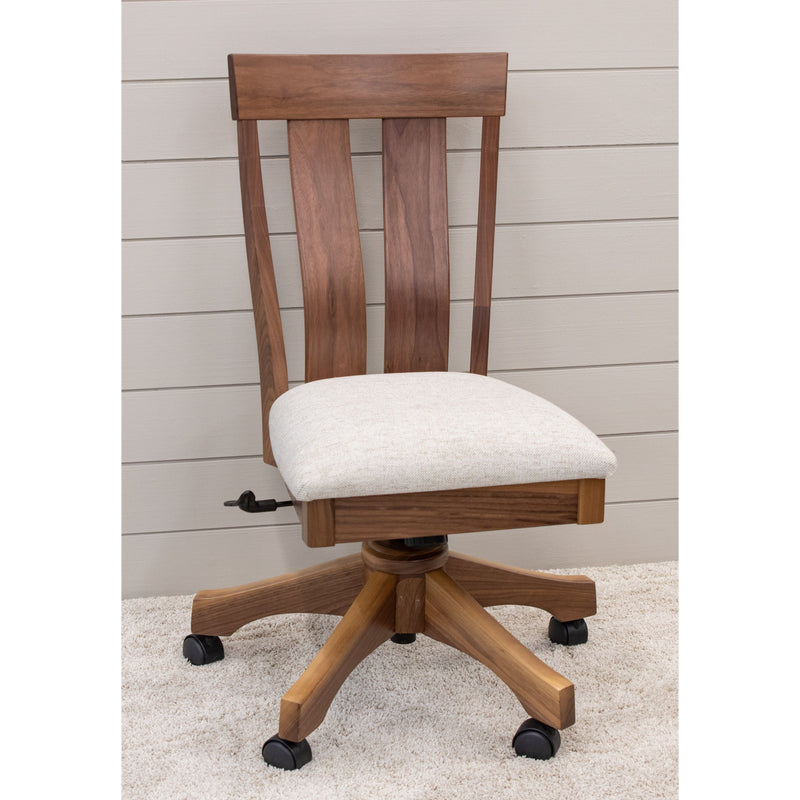 Kirtland Walnut Wood Office Chair with Fabric Seat | NAT