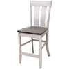 Kirtland 24" White & Wood Stationary Bar Stool | M-AV&GS
