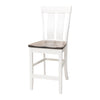 Kirtland 24" White & Wood Stationary Bar Stool | M-DW&RWO-GRB