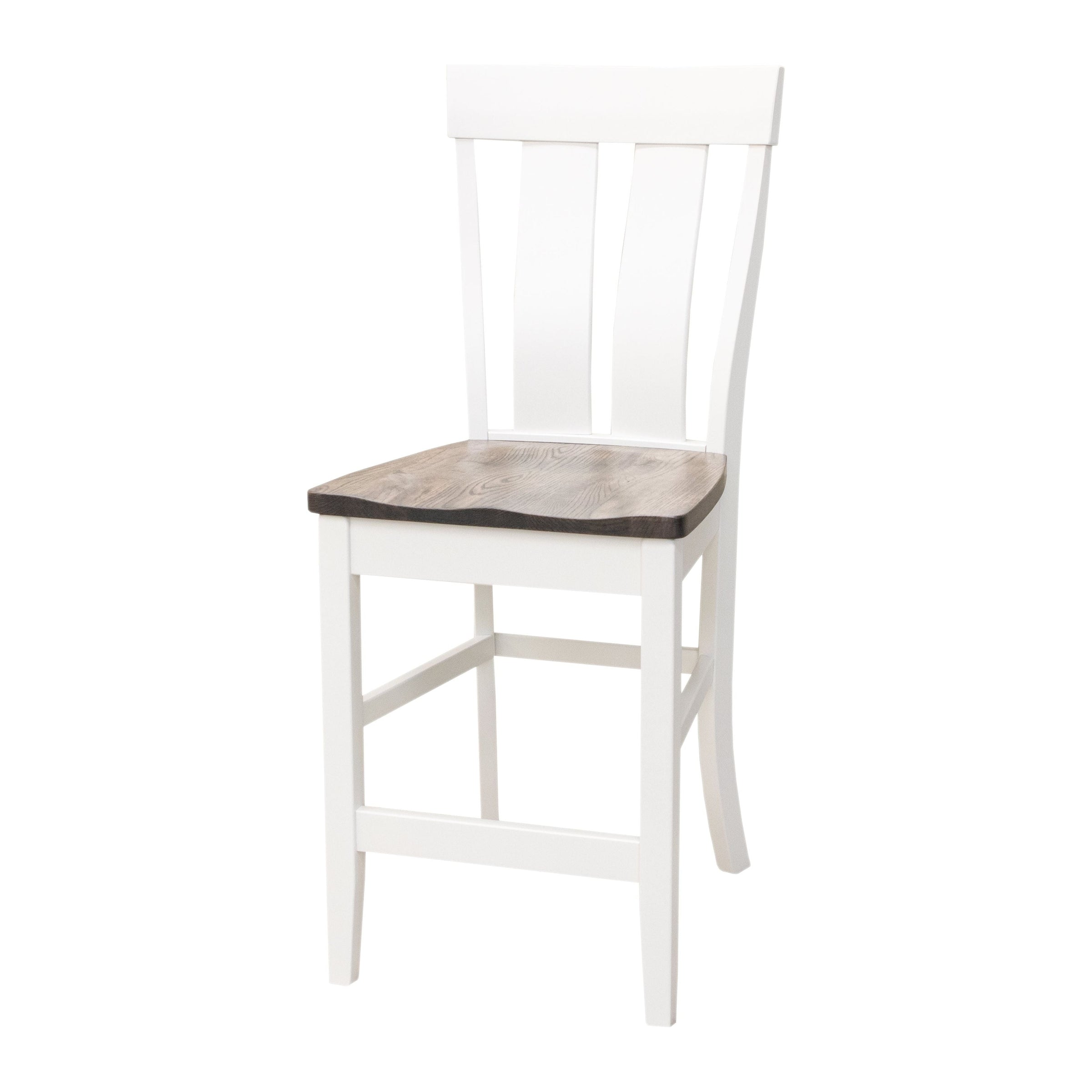 Kirtland 24" White & Wood Stationary Bar Stool | M-DW&RWO-GRB