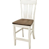 Kirtland 24" White & Wood Stationary Bar Stool | M-DW&CO