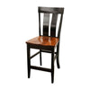 Kirtland 24" Black & Wood Stationary Bar Stool | M-EB&C-MC