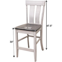 Kirtland 24" Black & Wood Stationary Bar Stool | M-EB&C-MC