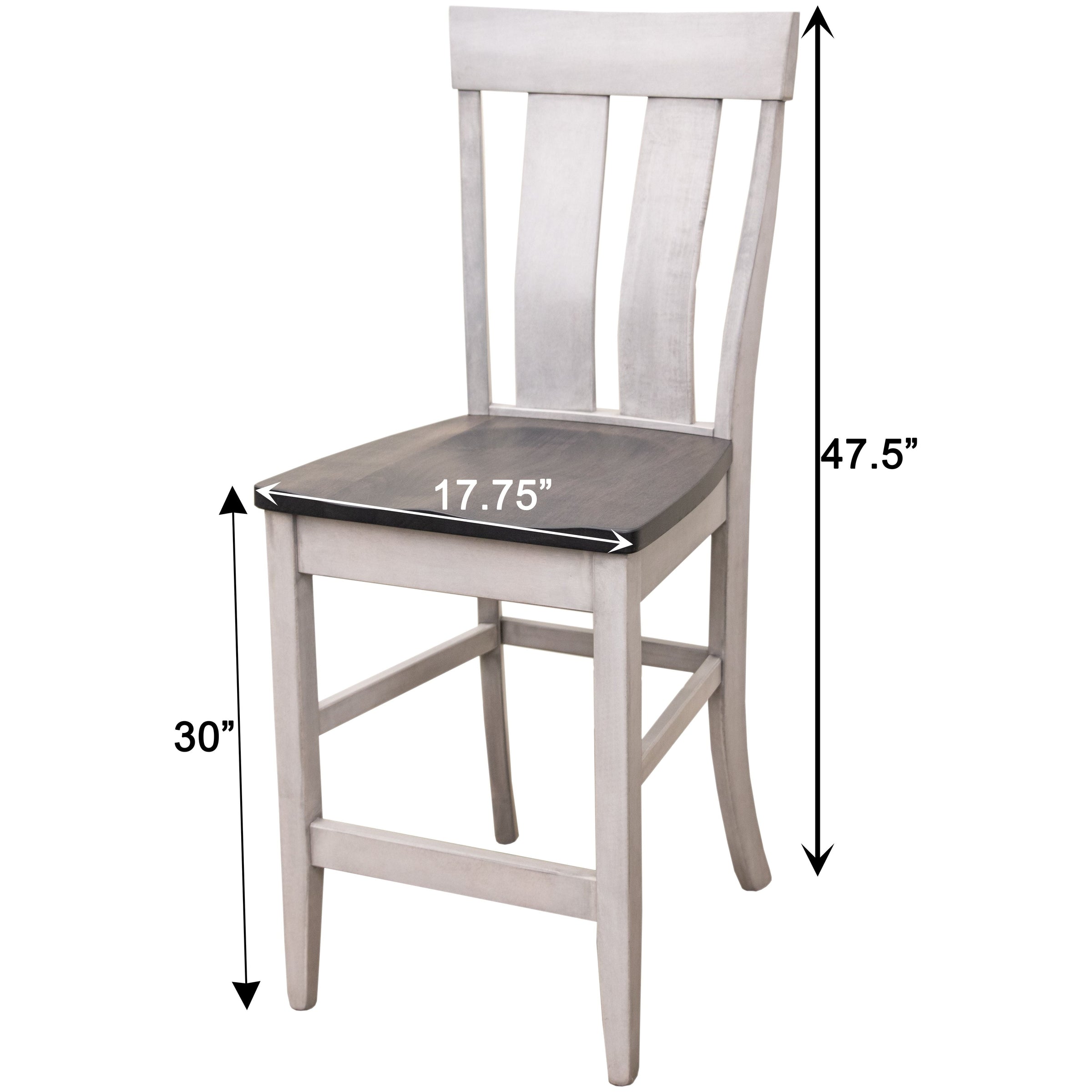 Kirtland 24" White & Wood Stationary Bar Stool | M-DW&CO