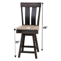 Kirtland 24" White & Wood Swivel Bar Stool | M-DW&DCD