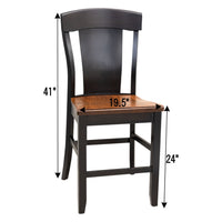 Kingston Black & Wood 24" Stationary Bar Stool | M-EB&E-MC