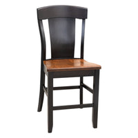 Kingston Black & Wood 24" Stationary Bar Stool | M-EB&E-MC
