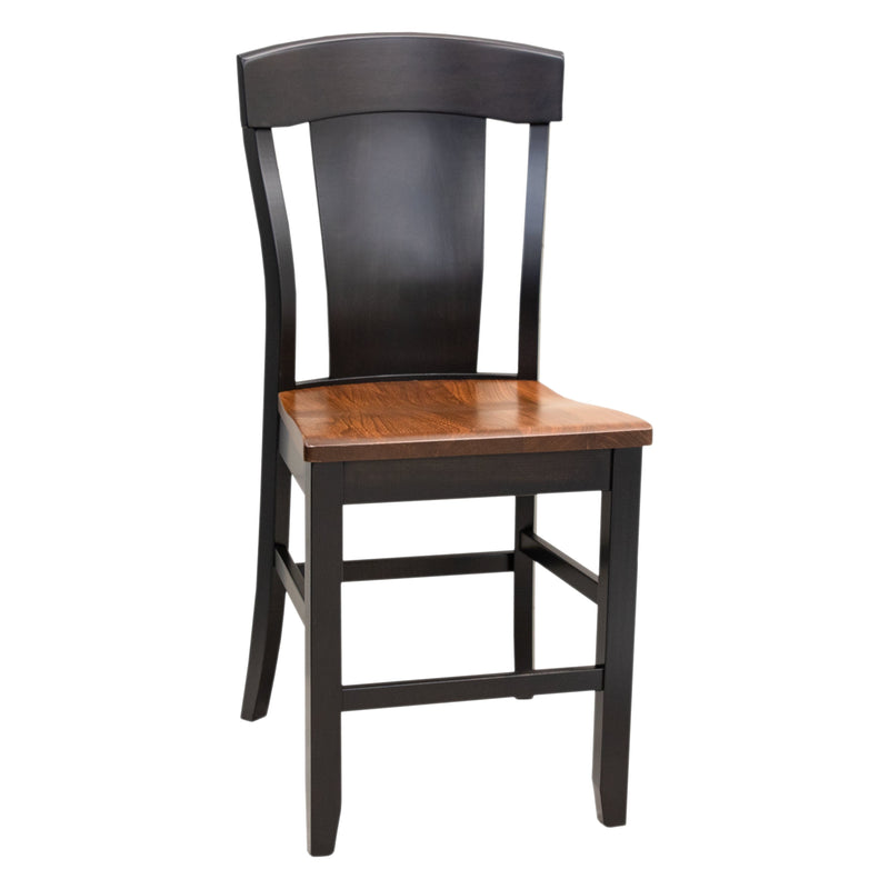 Kingston Black & Wood 24" Stationary Bar Stool | M-EB&E-MC