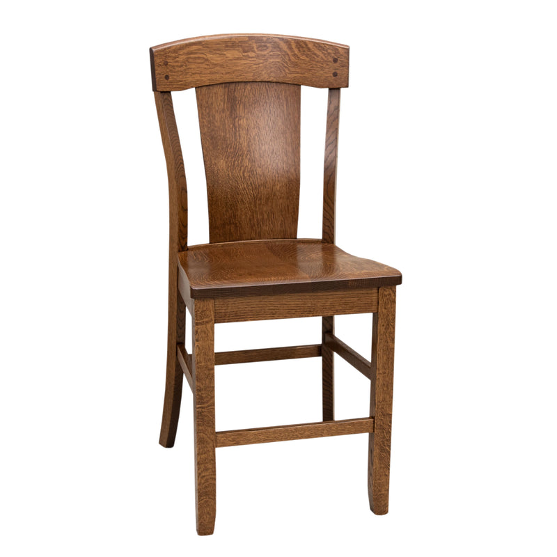 Kingston Quarter Sawn White Oak Wood 24" Stationary Bar Stool | ASB