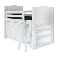 Charlotte Amish White Twin Loft Bed with Ladder | M-DW