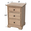 Lansing Amish 3-Drawer Maple Wood Nightstand | DS