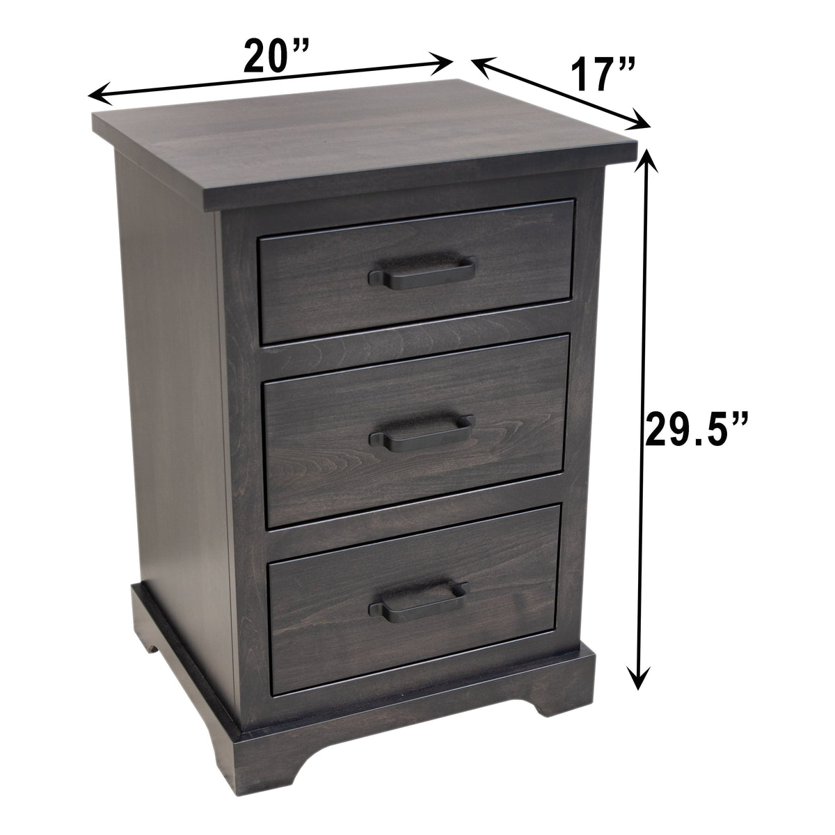 Lansing Amish 3-Drawer Maple Wood Nightstand | DK