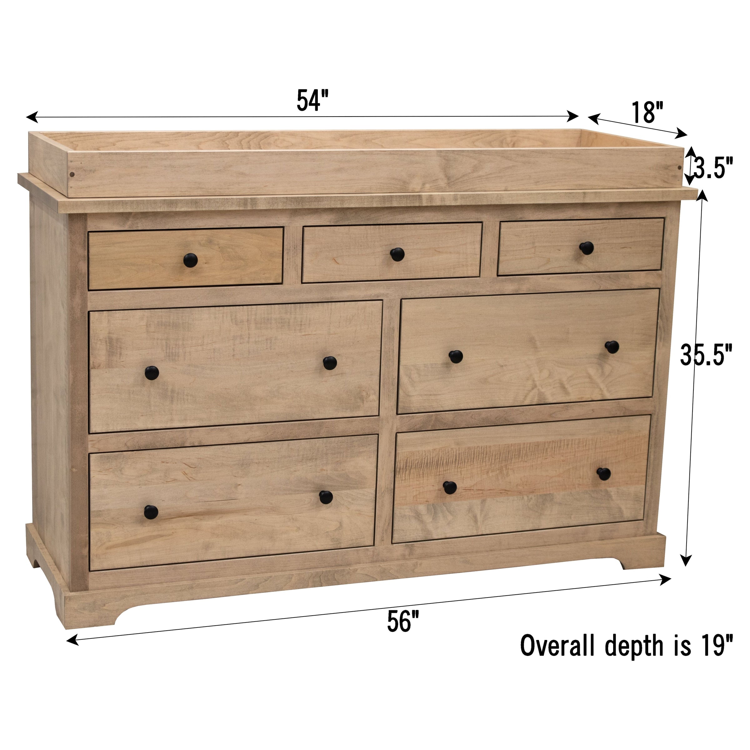 Lansing White Maple Wood Nursery Dresser with Changing Topper | DW