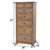 Lansing Amish 6-Drawer Maple Wood Lingerie Dresser | CO